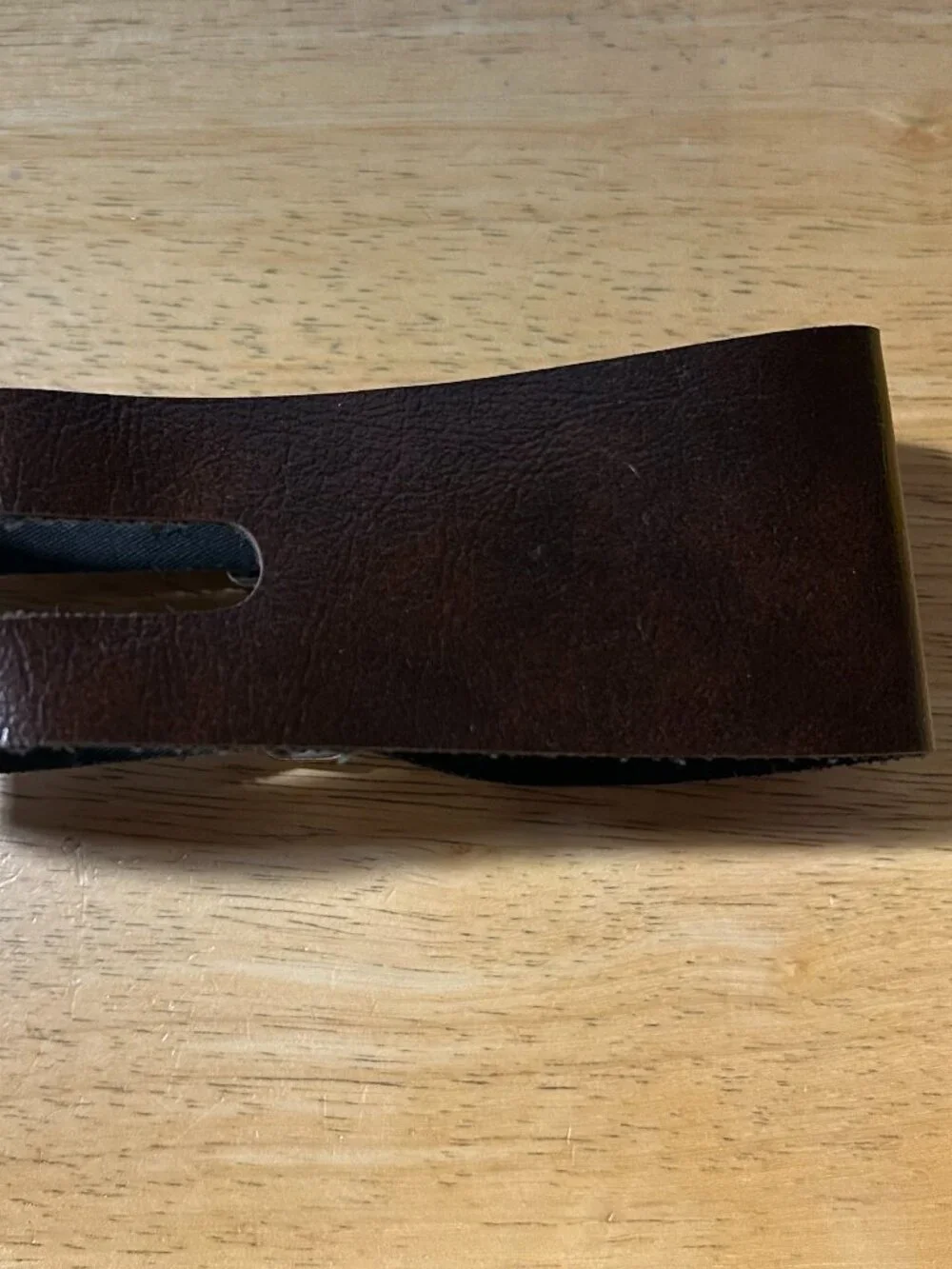 Mens Vintage Unbranded Dark Brown Leather Double Buckle Leather Cuff Bracelet